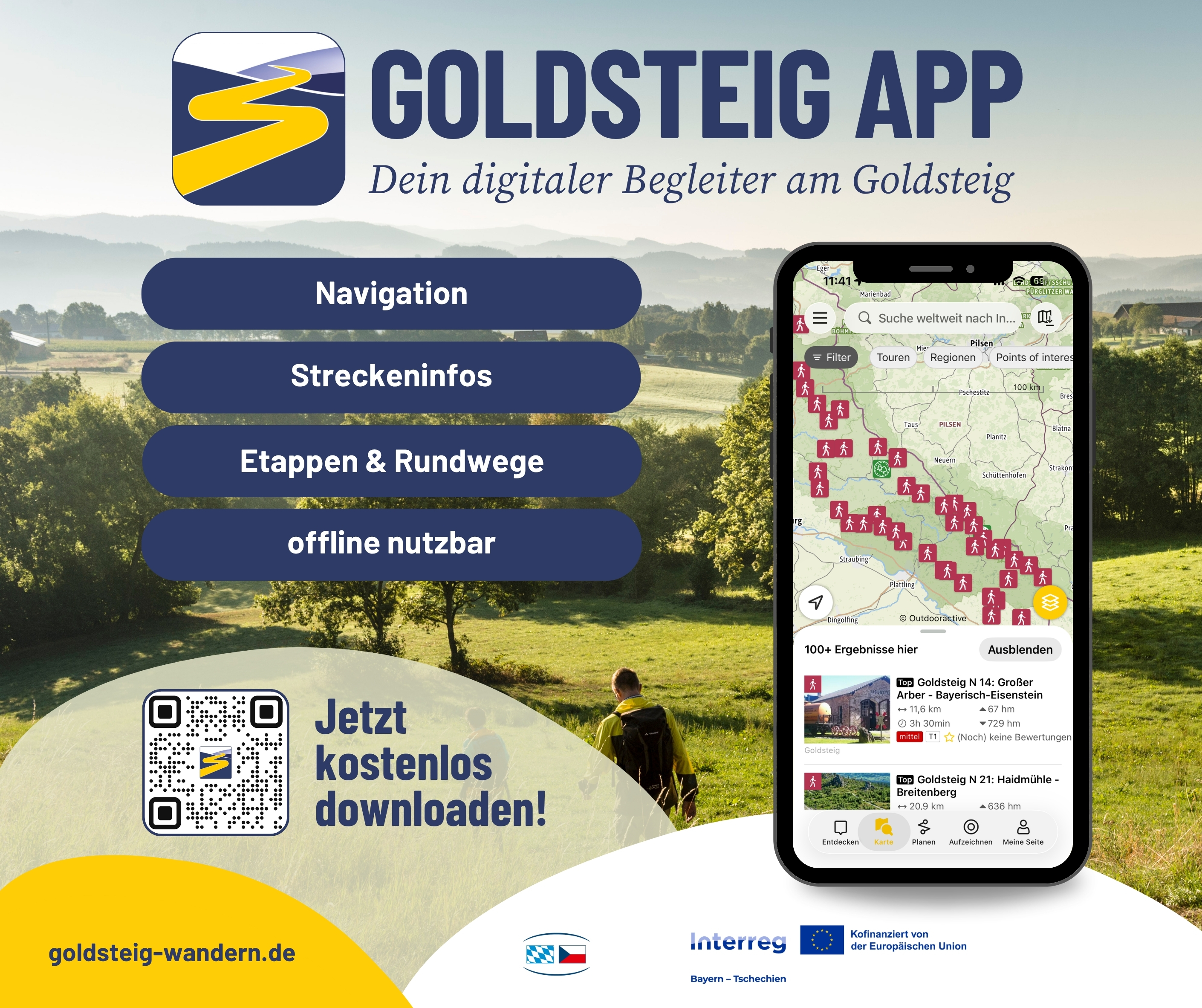 Die Goldsteig App: Jetzt kostenlos downloaden!